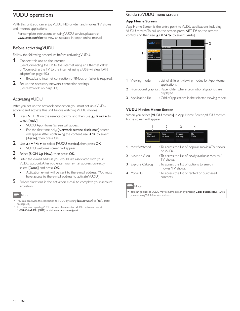 Vudu operations | Philips 55PFL5705DV-F7 User Manual | Page 19 / 47