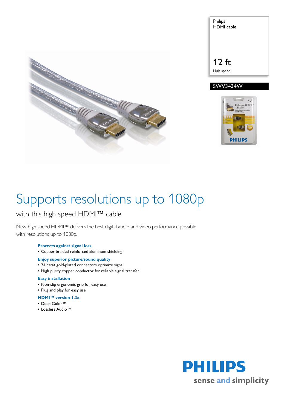 Philips SWV3434W-17 User Manual | 2 pages