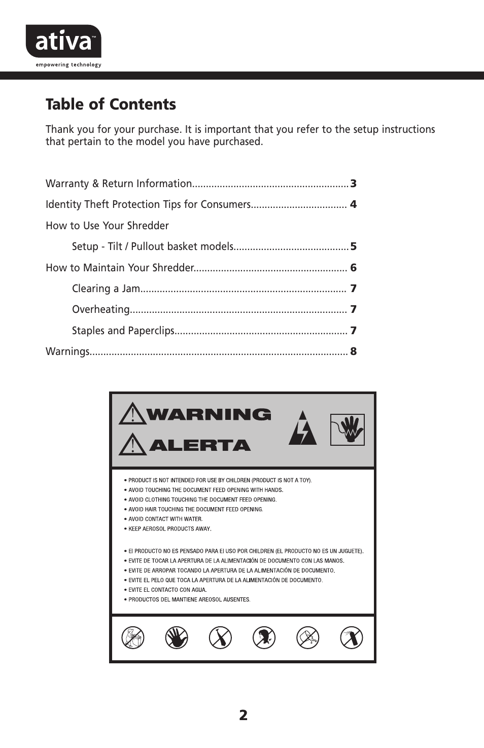 Ativa DSD160D User Manual | Page 2 / 9