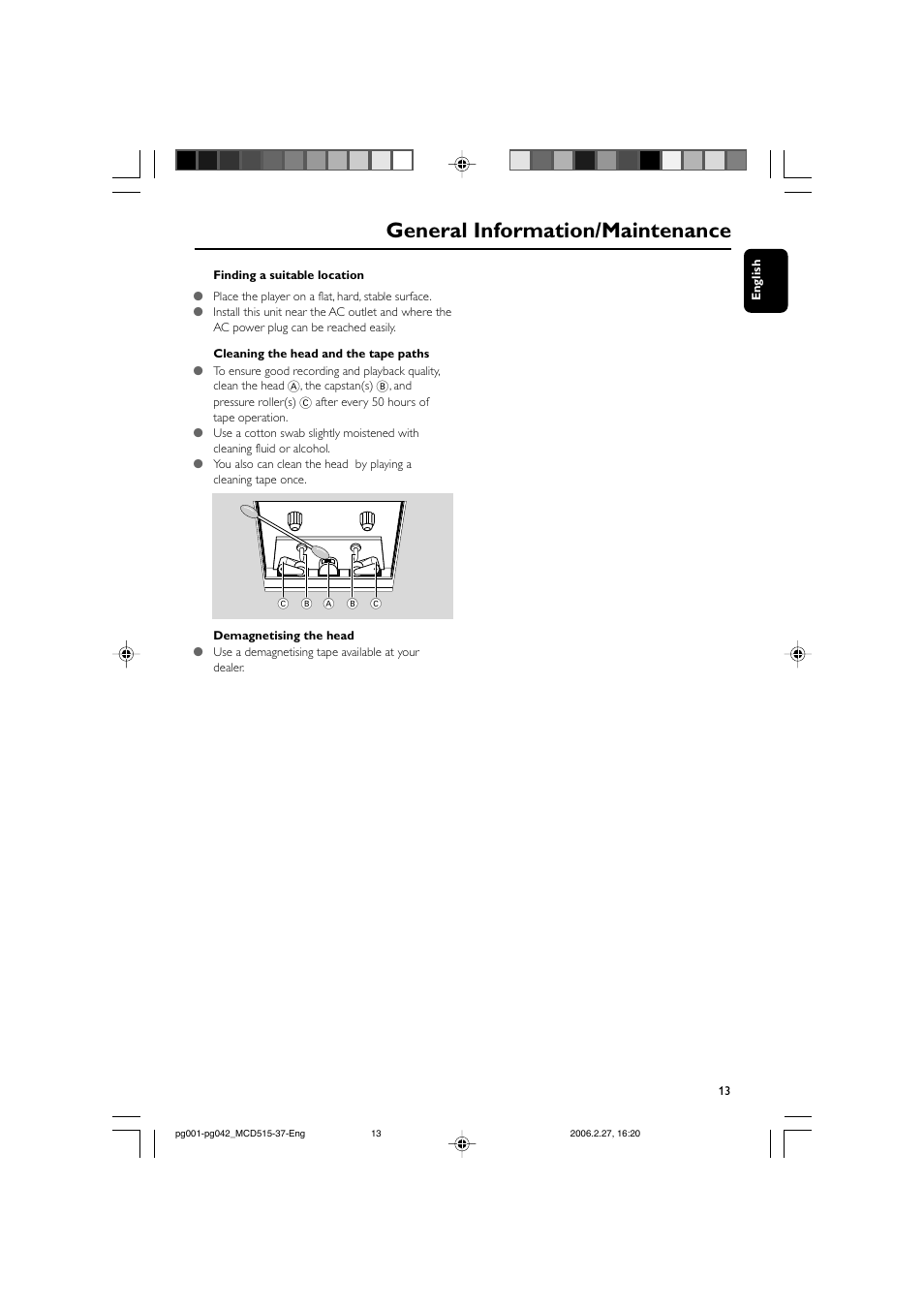 General information/maintenance | Philips MCD515-37 User Manual | Page 13 / 42