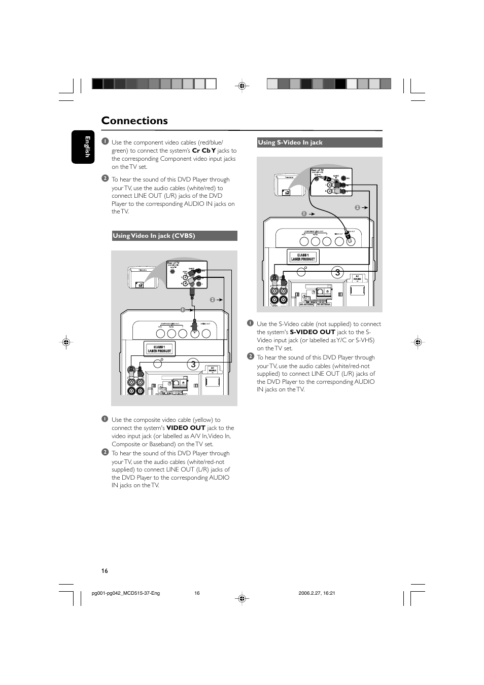 Connections | Philips MCD515-37 User Manual | Page 16 / 42