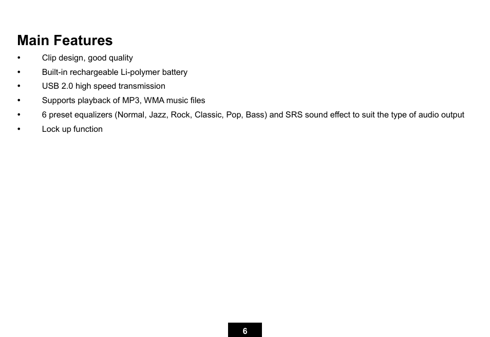 Main features | Ativa KS02 User Manual | Page 10 / 39