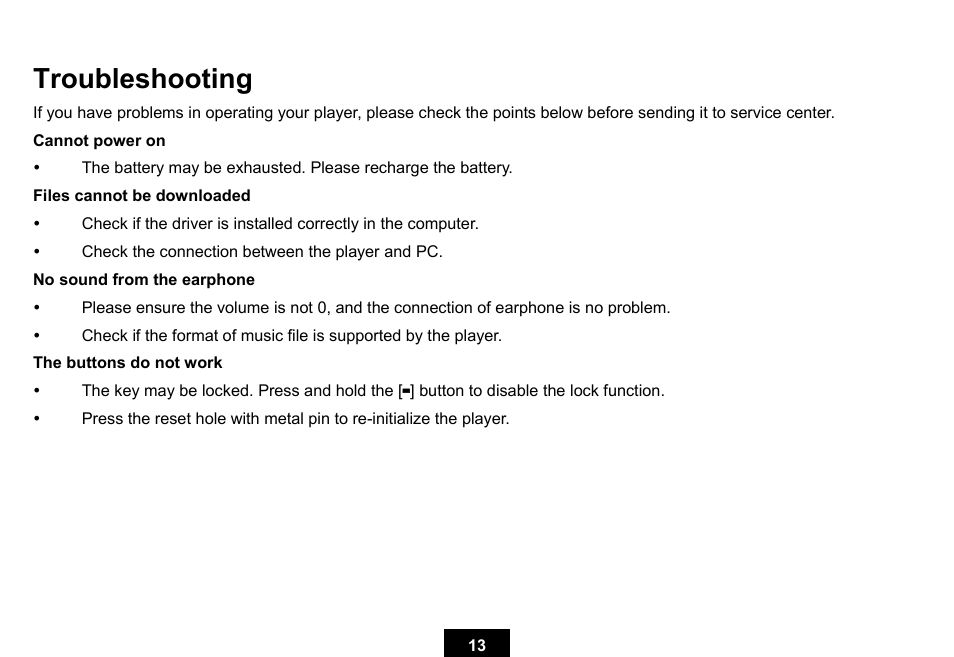 Troubleshooting | Ativa KS02 User Manual | Page 17 / 39