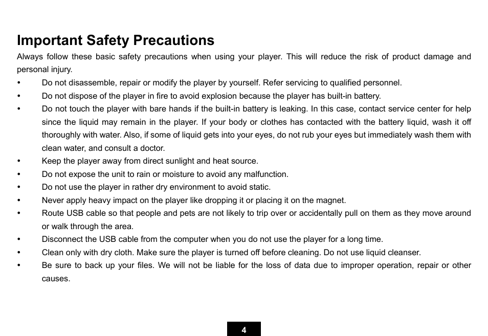Important safety precautions | Ativa KS02 User Manual | Page 8 / 39