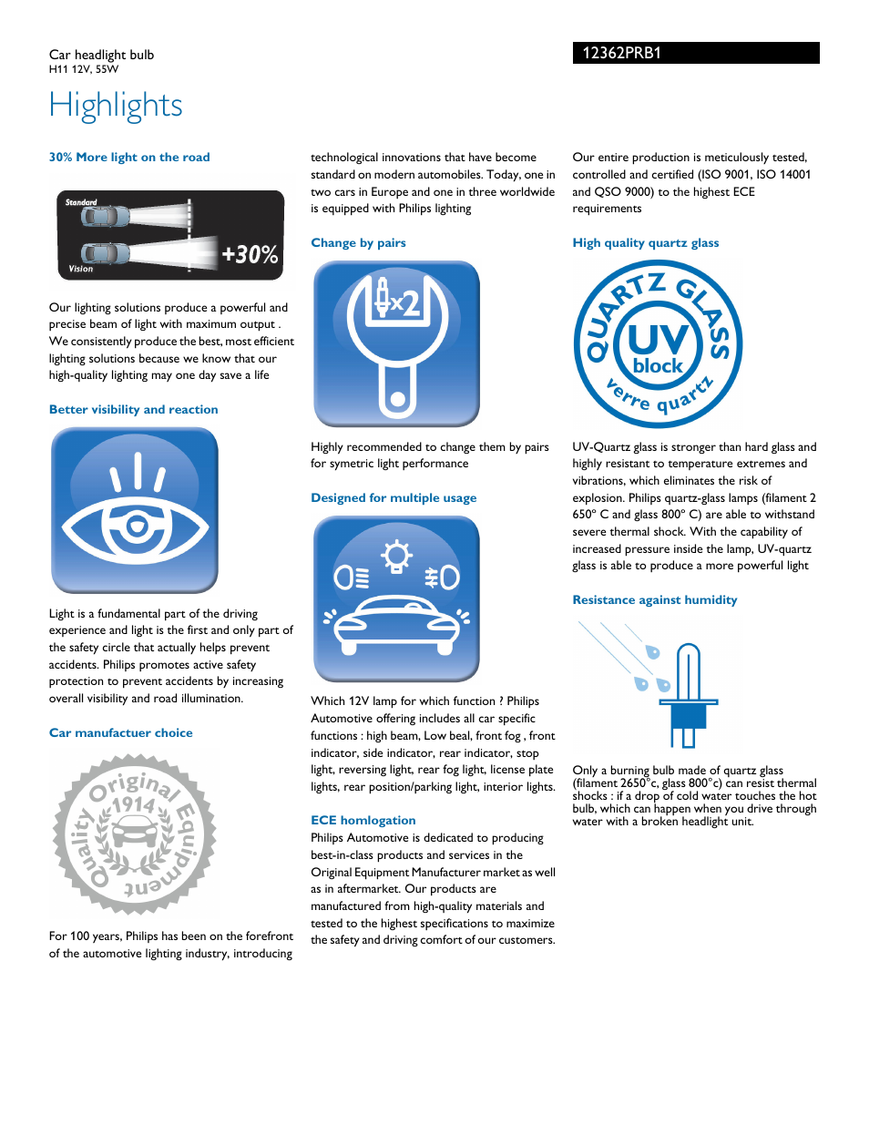 Highlights | Philips 12362PRB1 User Manual | Page 2 / 3