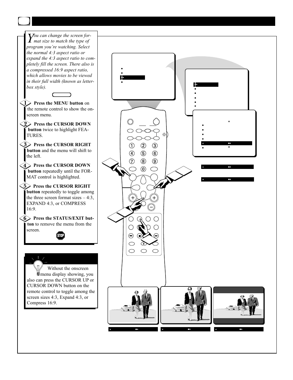 Electing the, Creen, Ormat | Philips 27PT71B User Manual | Page 10 / 56