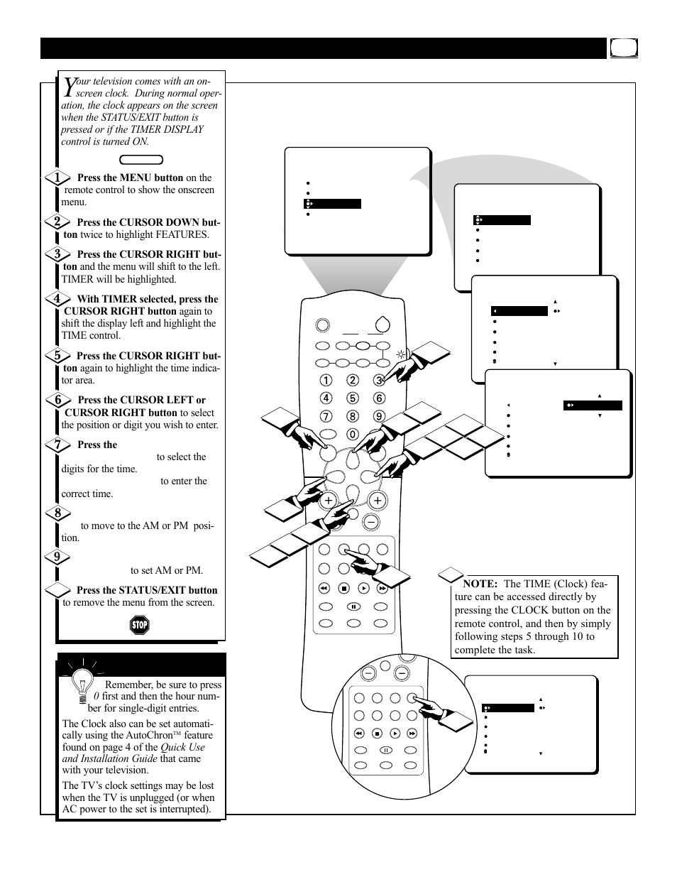 Imer, Etting the, Lock | Philips 27PT71B User Manual | Page 13 / 56