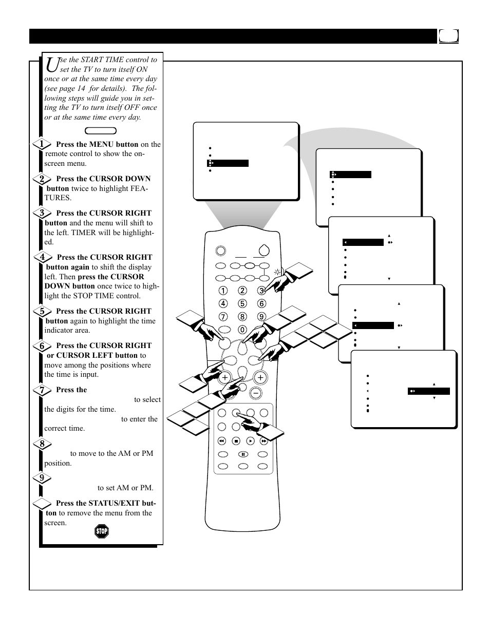 Imer, Etting the | Philips 27PT71B User Manual | Page 15 / 56