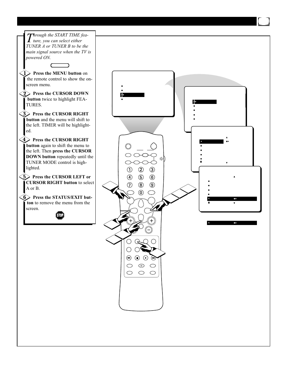 Imer, Electing the, Uner | Philips 27PT71B User Manual | Page 17 / 56