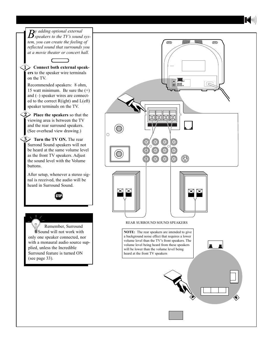 Onnections, Ound, Sing the | Urround, Xternal, Peaker | Philips 27PT71B User Manual | Page 37 / 56