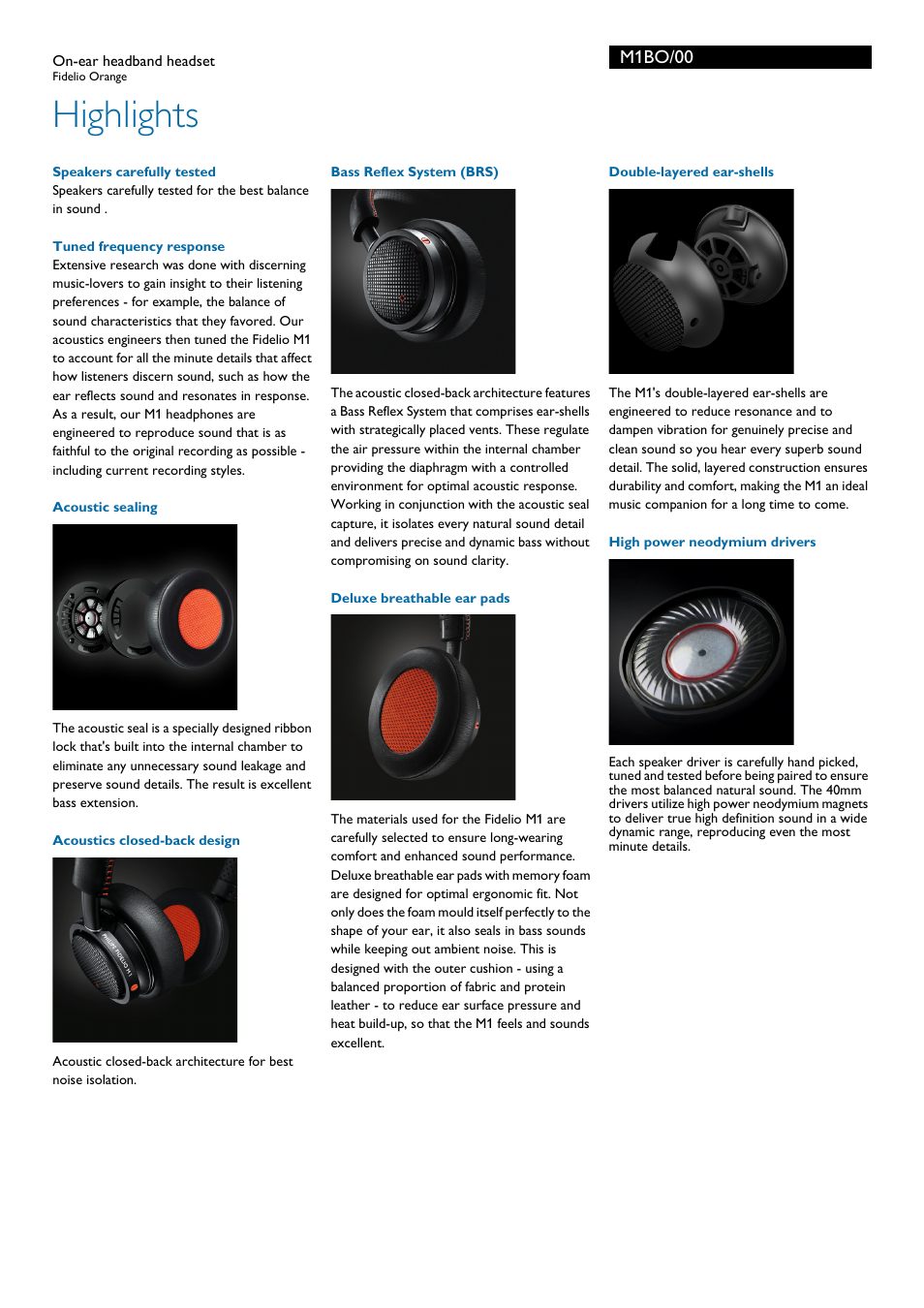 Highlights, M1bo/00 | Philips M1BO-00 User Manual | Page 2 / 3