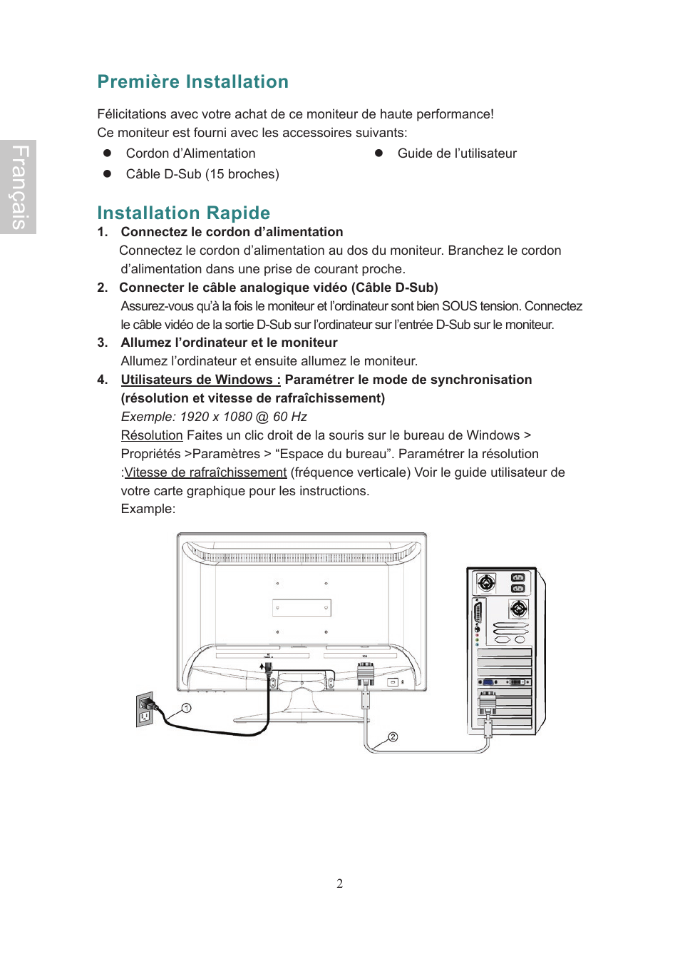 Français, Première installation, Installation rapide | Ativa AT22OH User Manual | Page 17 / 39