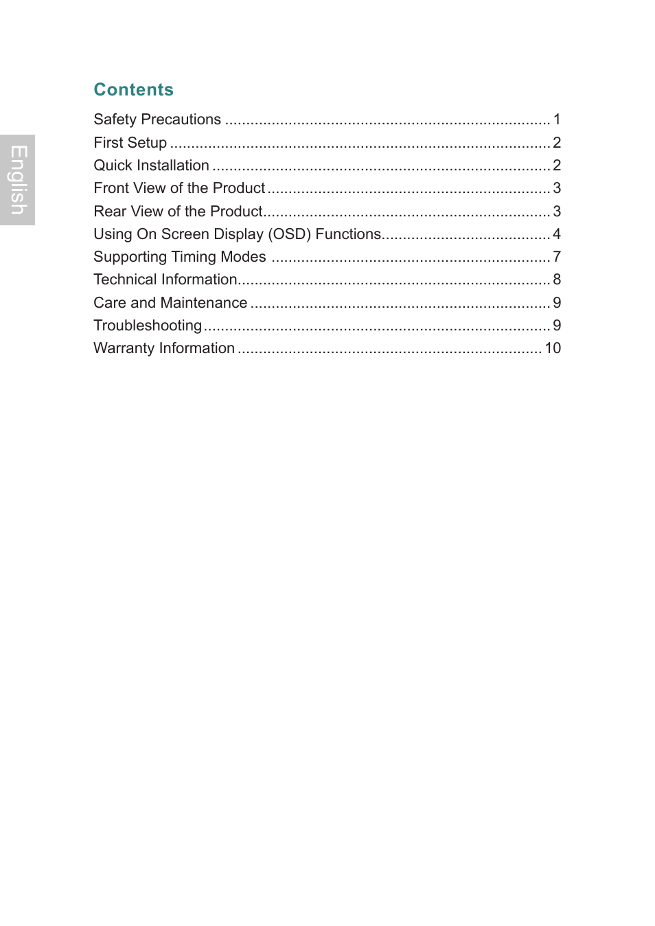 English | Ativa AT22OH User Manual | Page 3 / 39