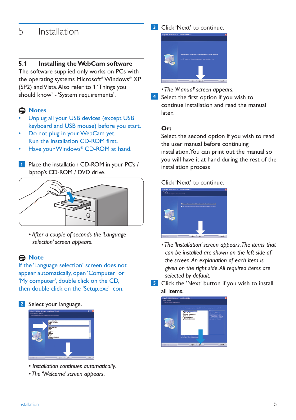 5installation | Philips SPZ6500-00 User Manual | Page 6 / 21