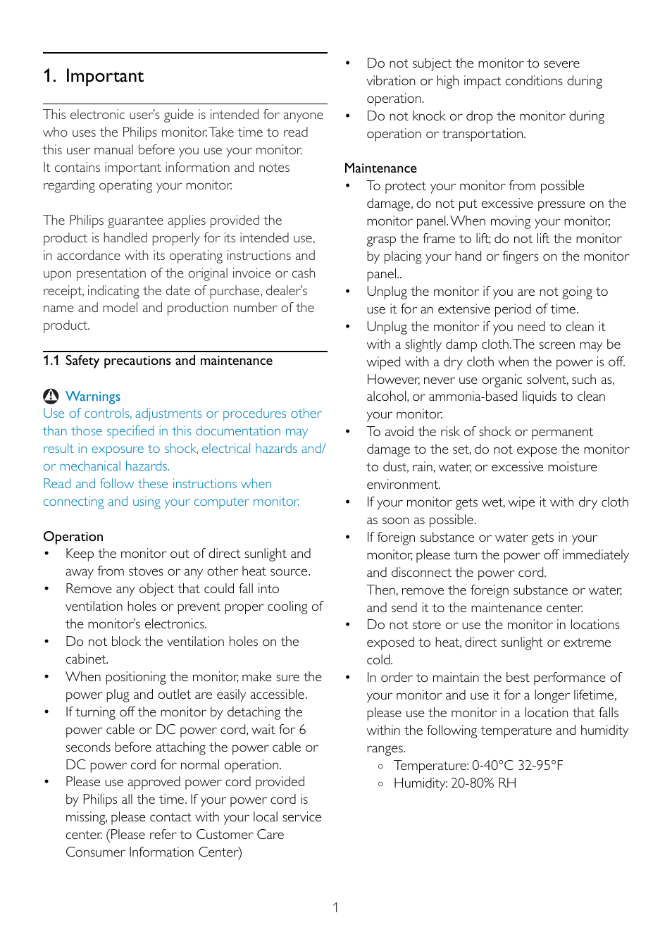 Important | Philips 235P2EB-27 User Manual | Page 3 / 59