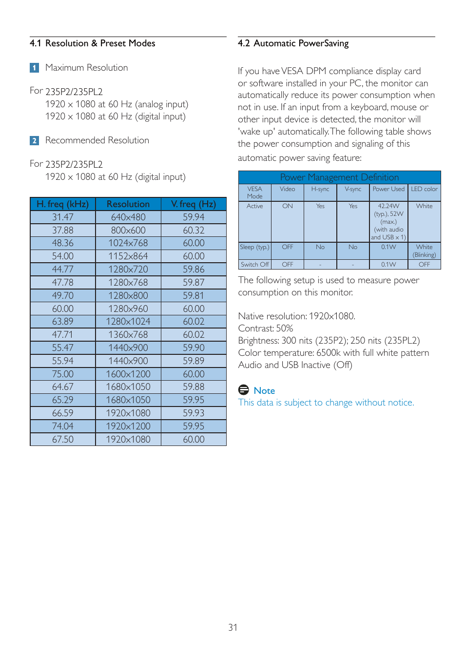 Philips 235P2EB-27 User Manual | Page 33 / 59