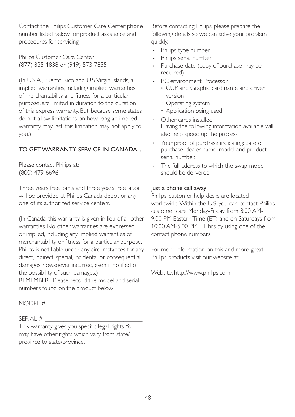 Philips 235P2EB-27 User Manual | Page 50 / 59