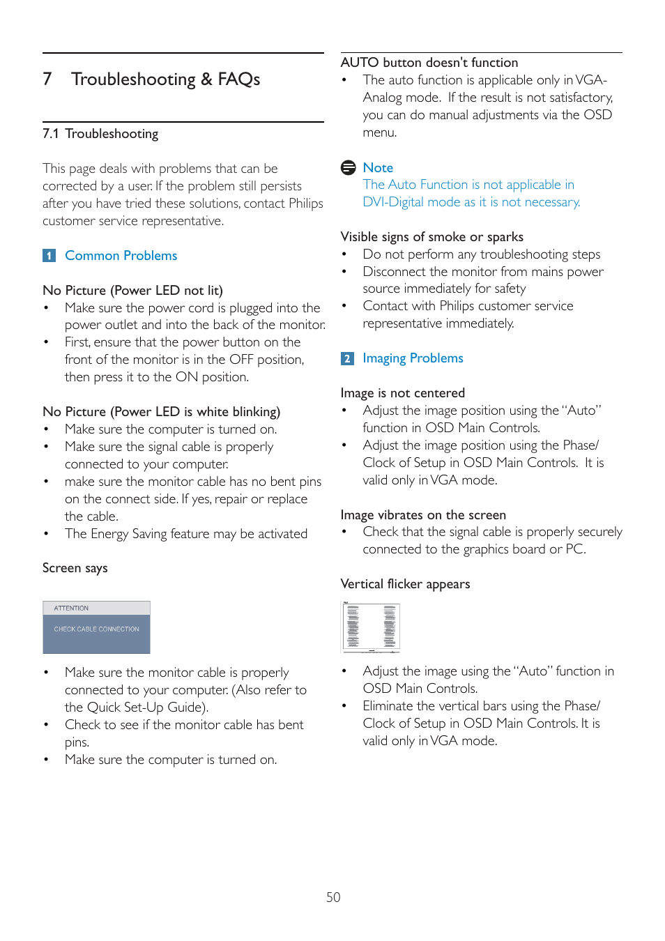 7 troubleshooting & faqs | Philips 235P2EB-27 User Manual | Page 52 / 59