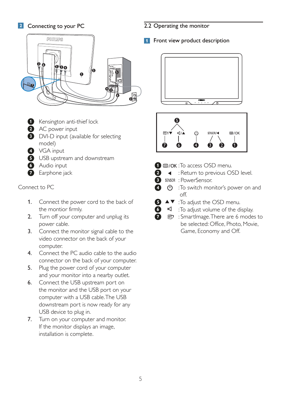 Philips 235P2EB-27 User Manual | Page 7 / 59