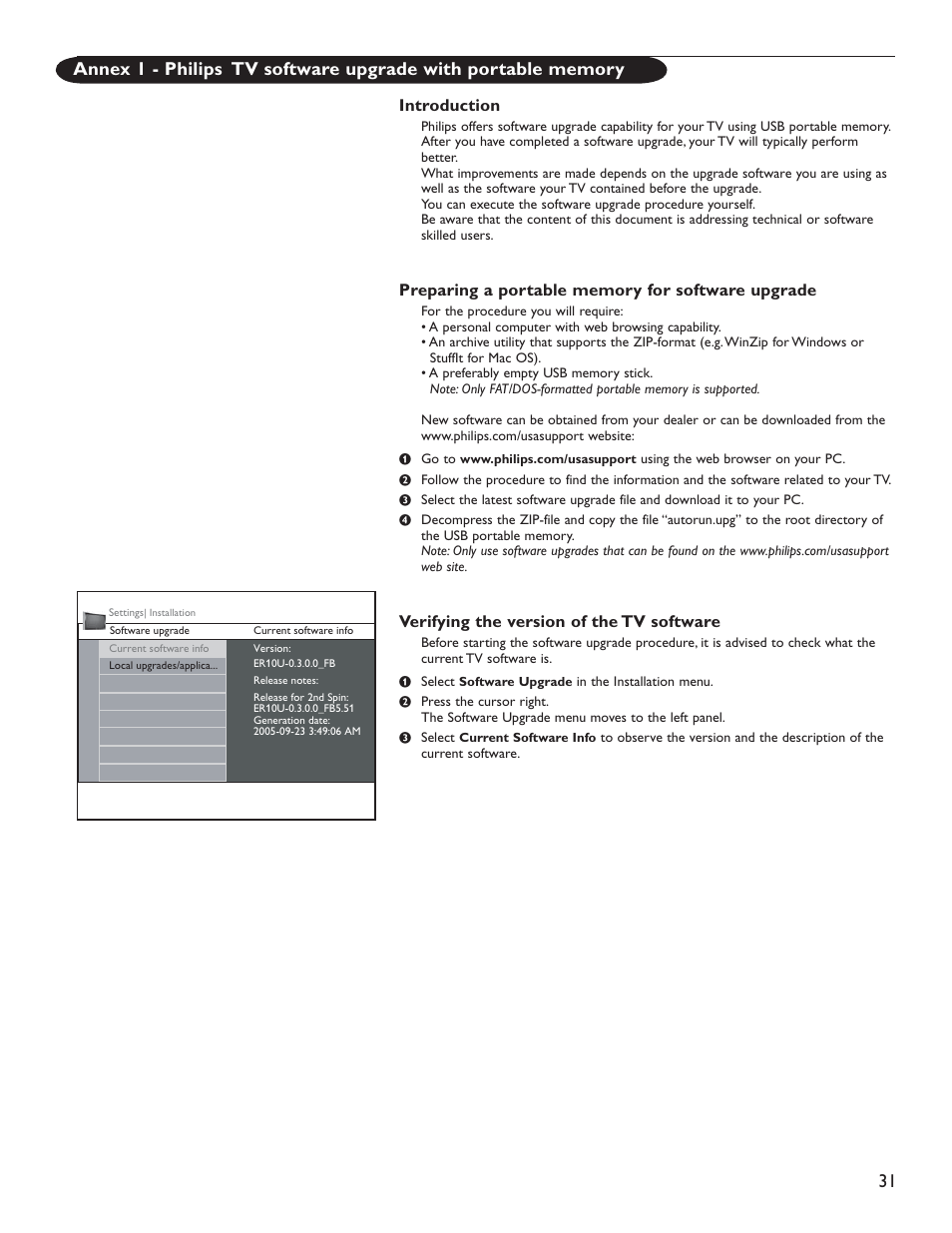 Introduction, Verifying the version of the tv software | Philips 51PP9200D-37 User Manual | Page 39 / 112