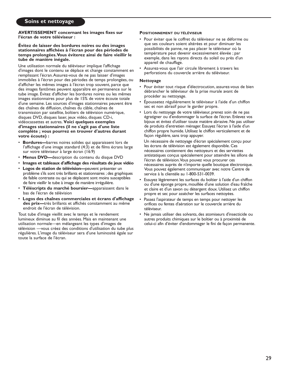 29 soins et nettoyage | Philips 51PP9200D-37 User Manual | Page 72 / 112