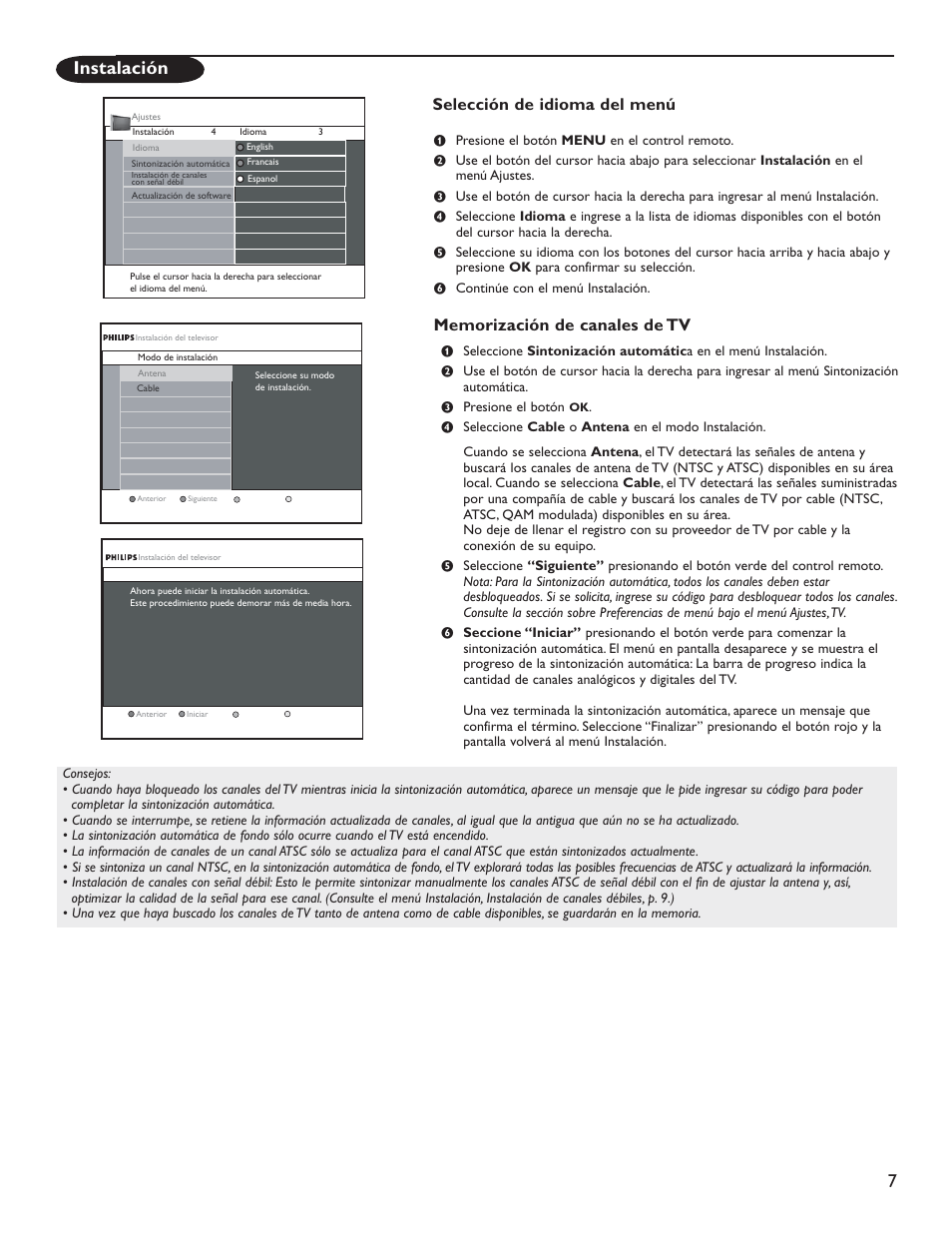 Instalación | Philips 51PP9200D-37 User Manual | Page 85 / 112