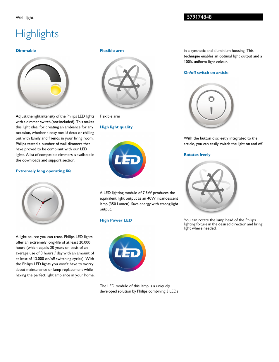 Highlights | Philips 579174848 User Manual | Page 2 / 3