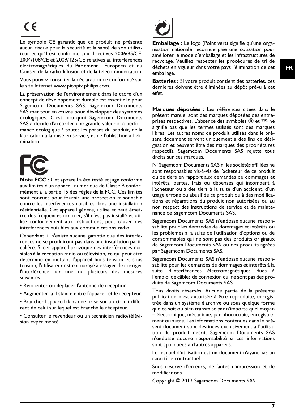 Philips PicoPix Pocket projector PPX2055 55 lumens for Notebooks User Manual | Page 7 / 12