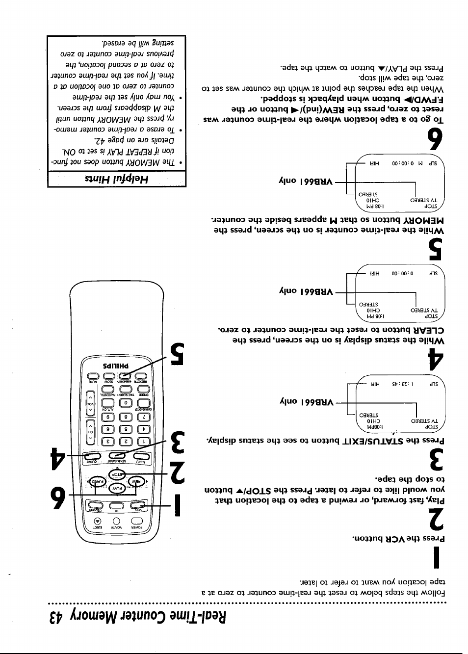 Vrb66i only | Philips VRB661AT User Manual | Page 43 / 60