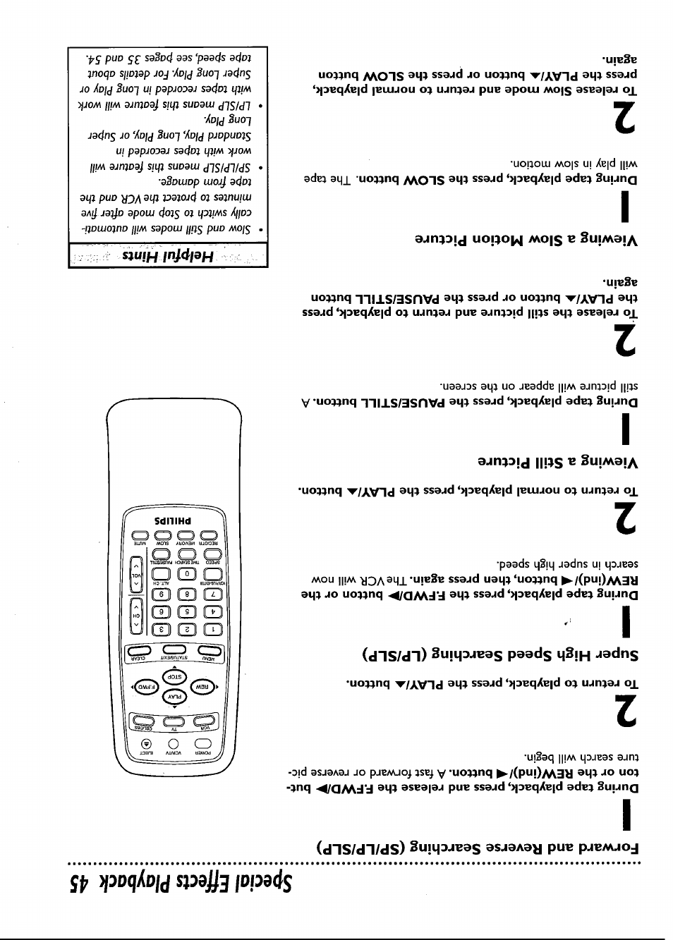 Special effects playback 45 | Philips VRB661AT User Manual | Page 45 / 60