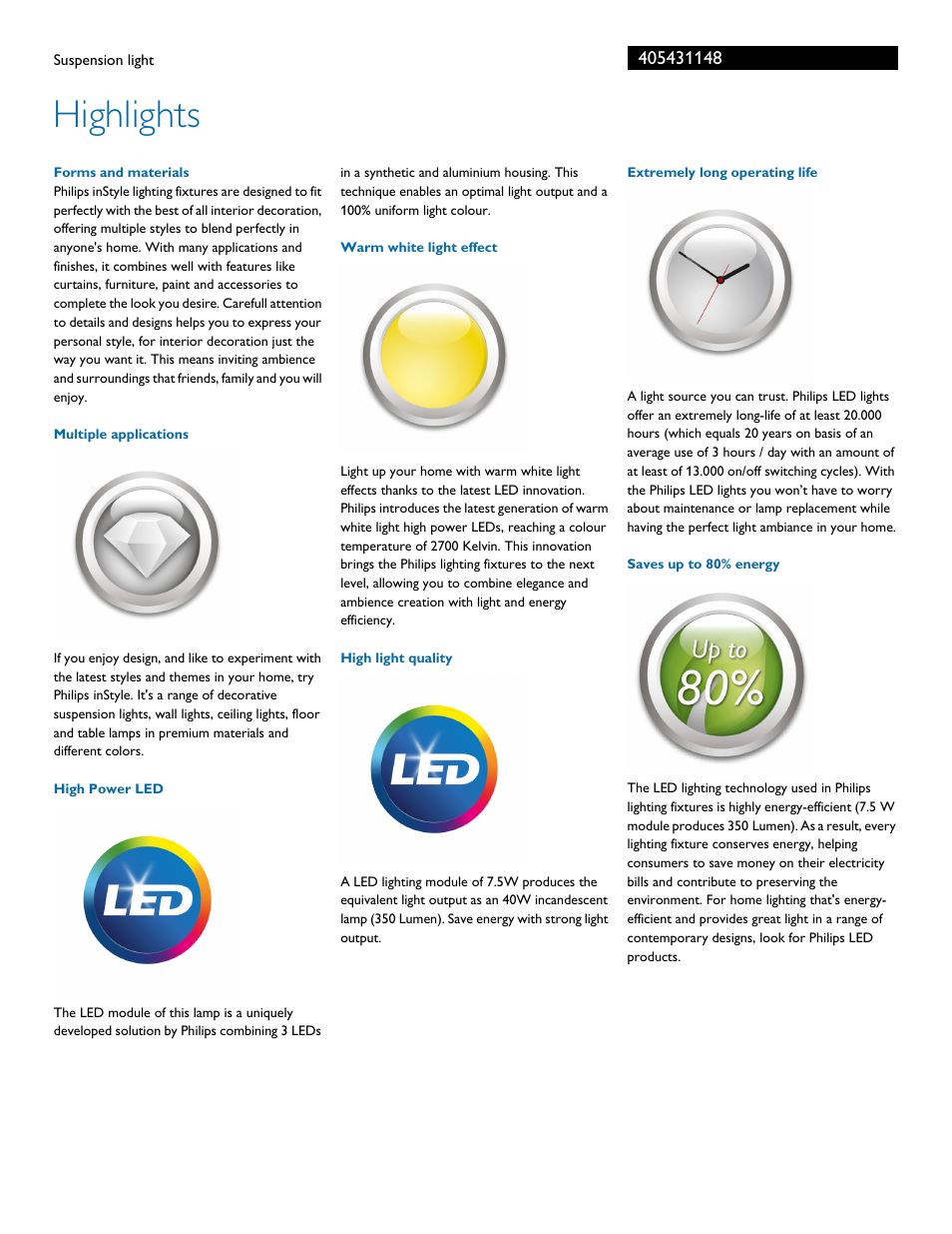Highlights | Philips 405431148 User Manual | Page 2 / 3
