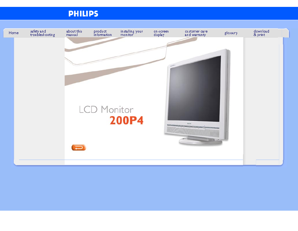 Philips LCD monitor 200P4VS 51 cm 20.1" UXGA User Manual | 82 pages