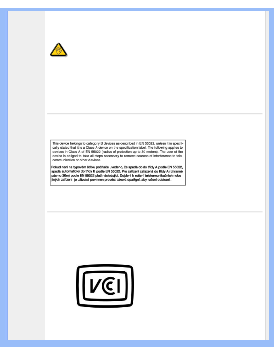 En 55022, Compliance (czech republic only), Vcci class 2 | Notice (japan only), Vcci notice (japan only), Class b ite | Philips LCD monitor 200P4VS 51 cm 20.1" UXGA User Manual | Page 46 / 82