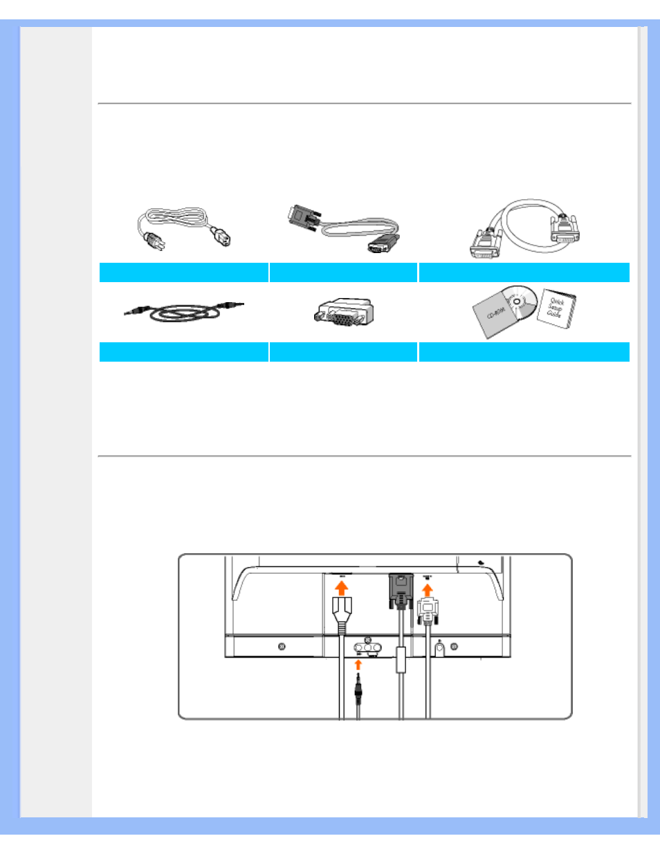 Setting up and connecting your monitor | Philips LCD monitor 200P4VS 51 cm 20.1" UXGA User Manual | Page 56 / 82