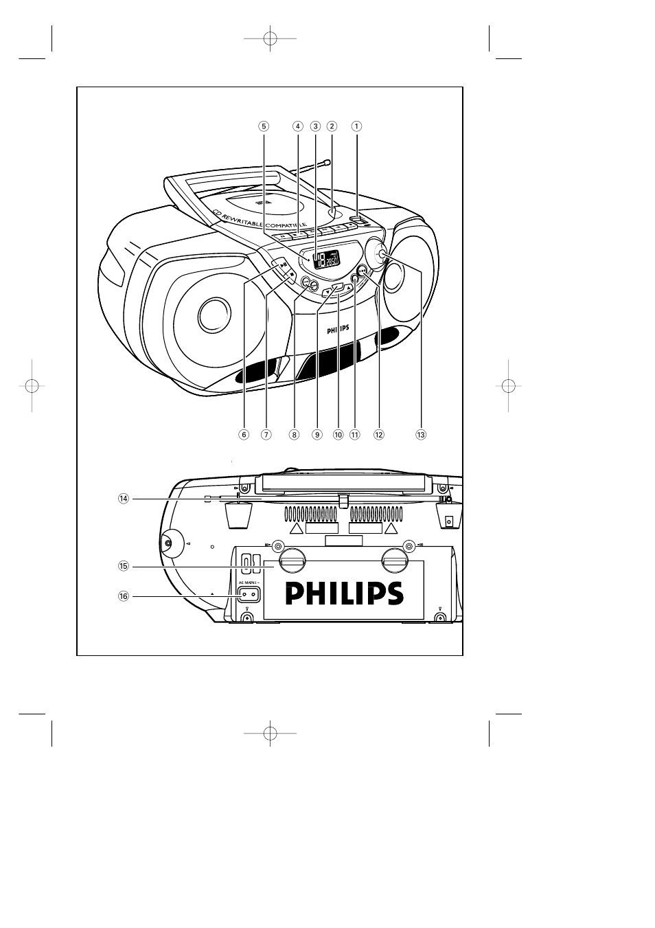 Tap off mwfm cd | Philips AZ101817 User Manual | Page 2 / 11