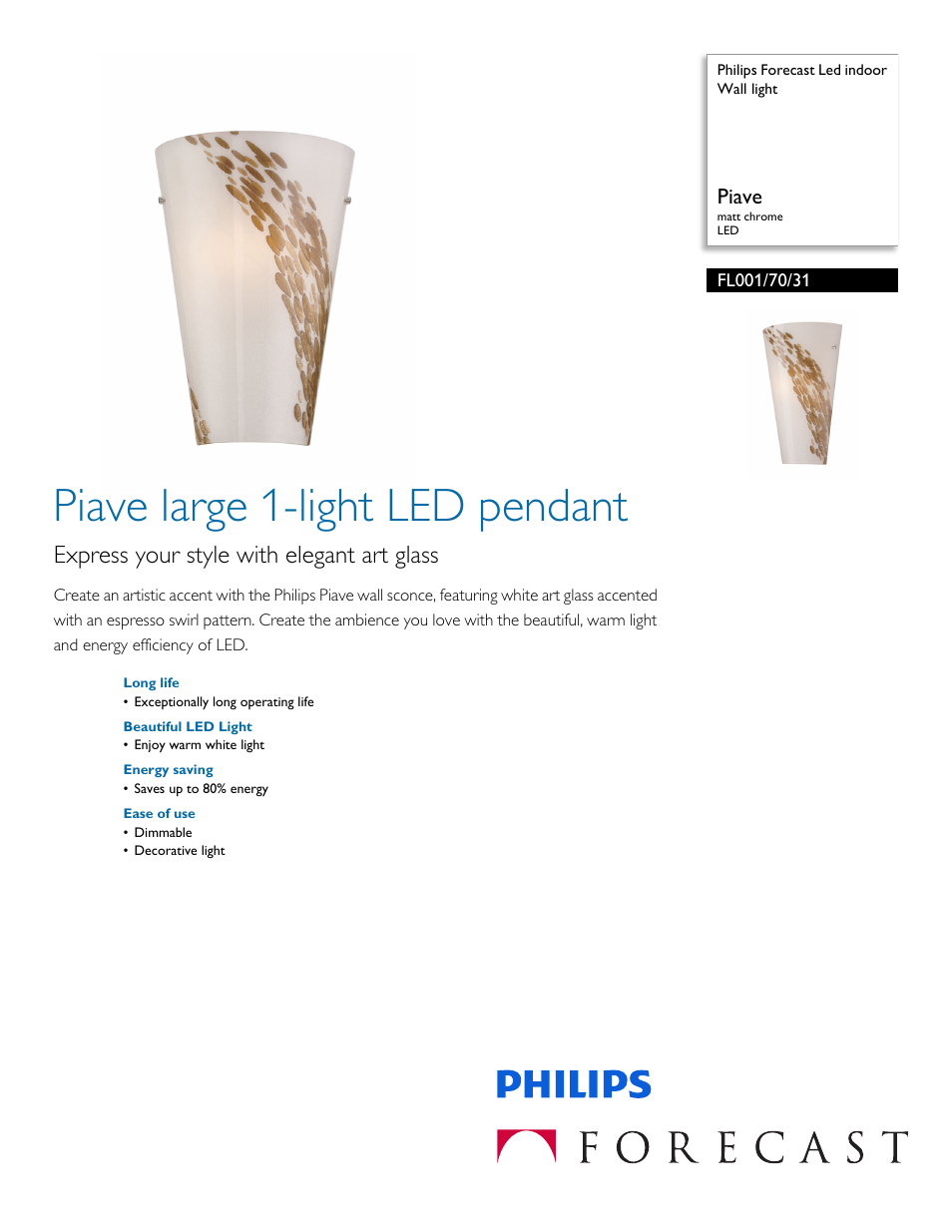 Philips FL0017031 User Manual | 2 pages