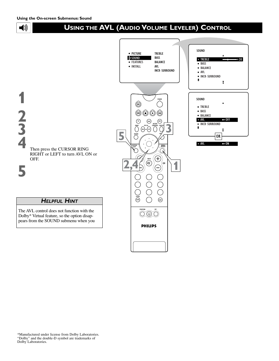 Avl (a | Philips 51 in Digital Widescreen HDTV Monitor User Manual | Page 34 / 72