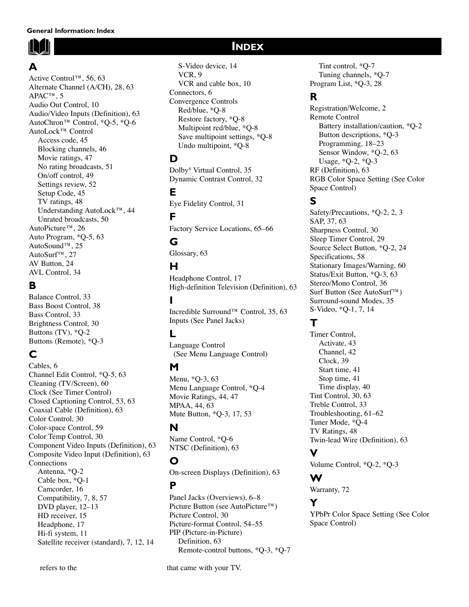 Philips 51 in Digital Widescreen HDTV Monitor User Manual | Page 64 / 72