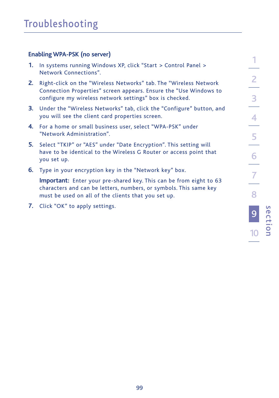 Troubleshooting, Se ct io n | Ativa AWGR54 User Manual | Page 101 / 106