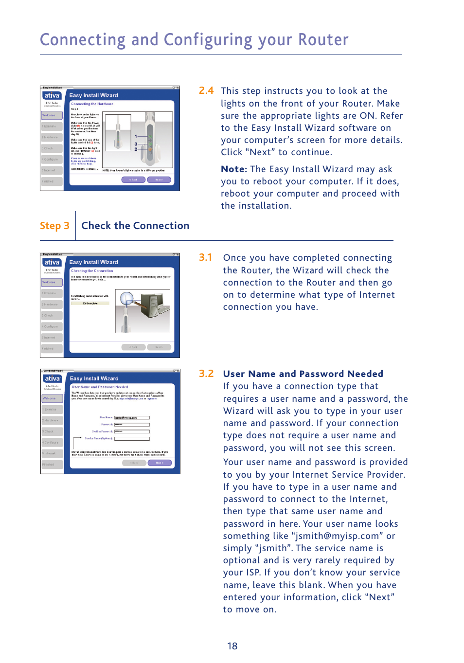 Connecting and configuring your router | Ativa AWGR54 User Manual | Page 20 / 106