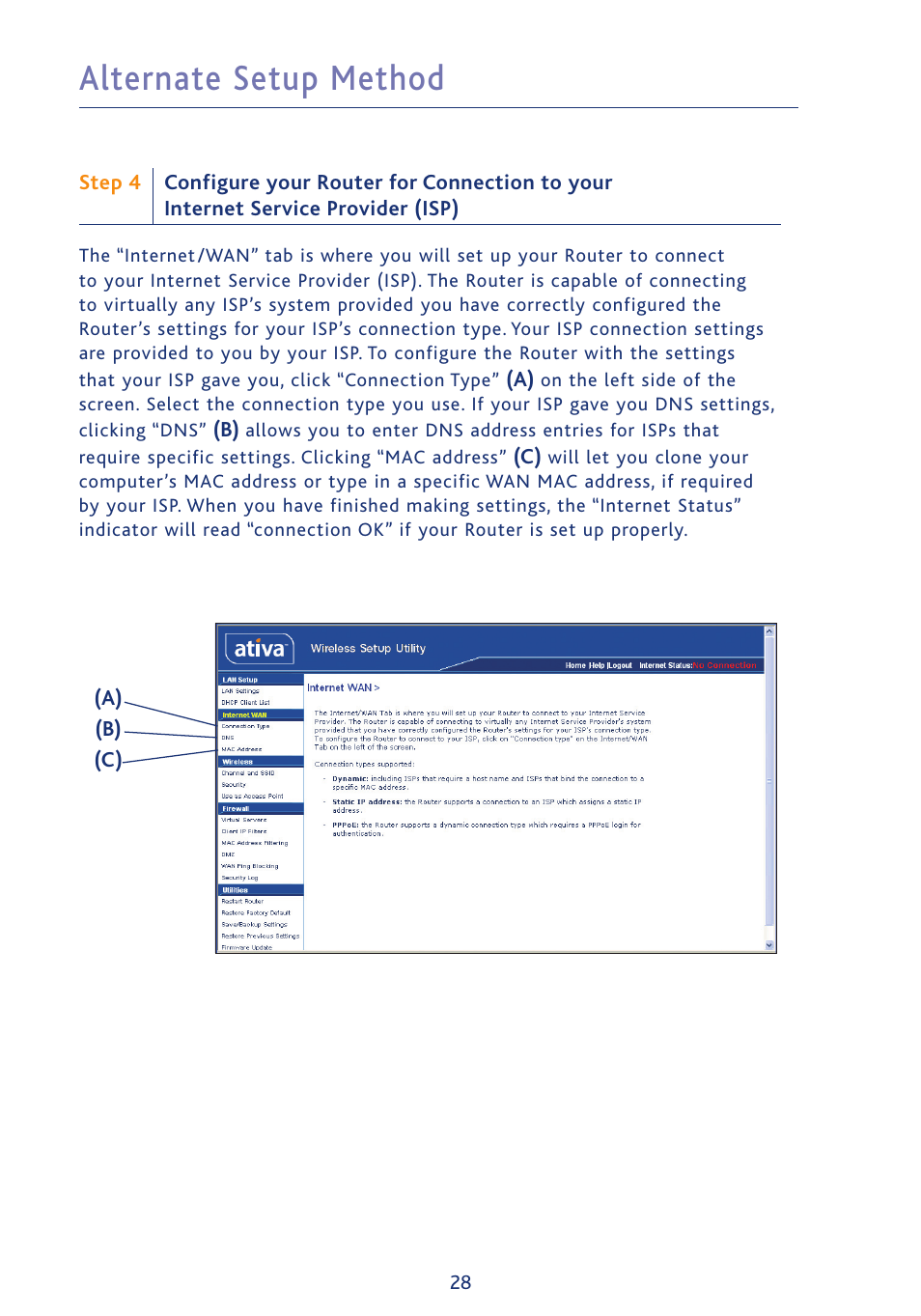 Alternate setup method | Ativa AWGR54 User Manual | Page 30 / 106