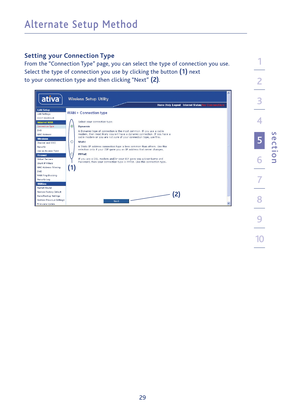 Alternate setup method | Ativa AWGR54 User Manual | Page 31 / 106
