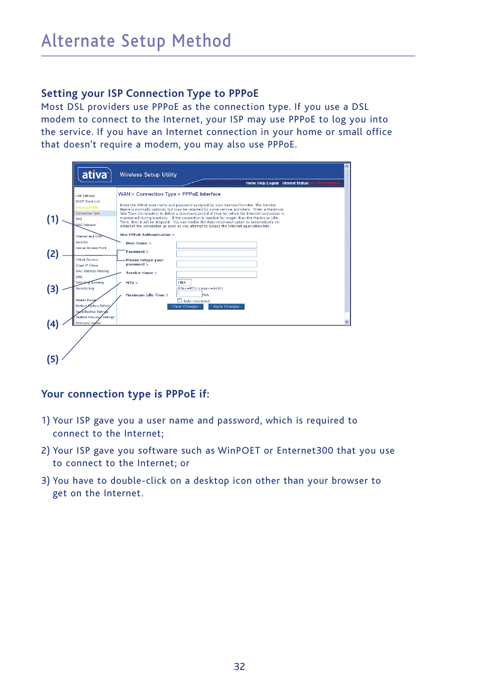 Alternate setup method | Ativa AWGR54 User Manual | Page 34 / 106