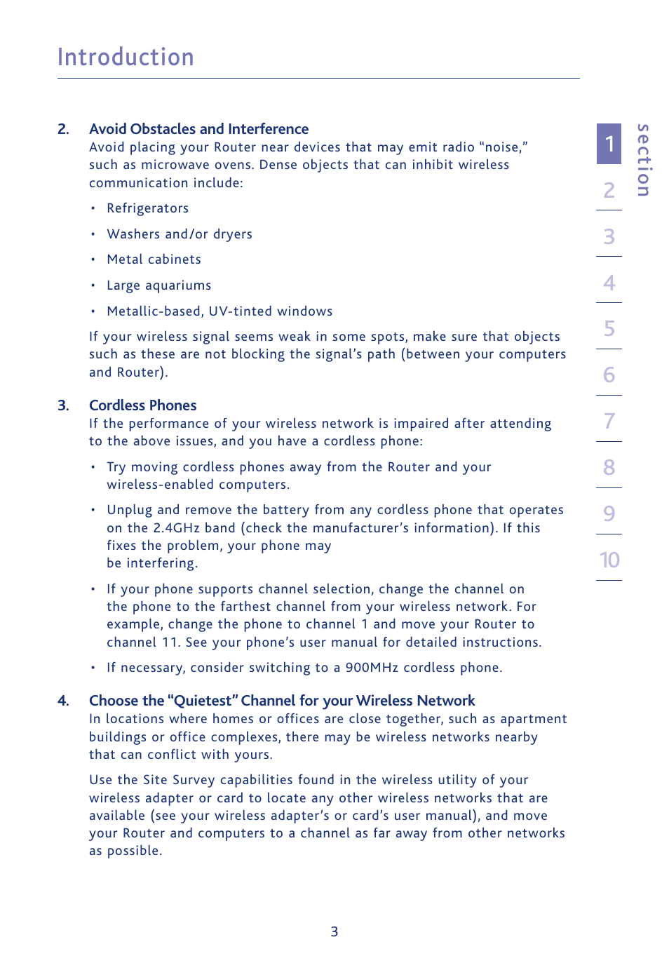 Introduction, Se ct io n | Ativa AWGR54 User Manual | Page 5 / 106