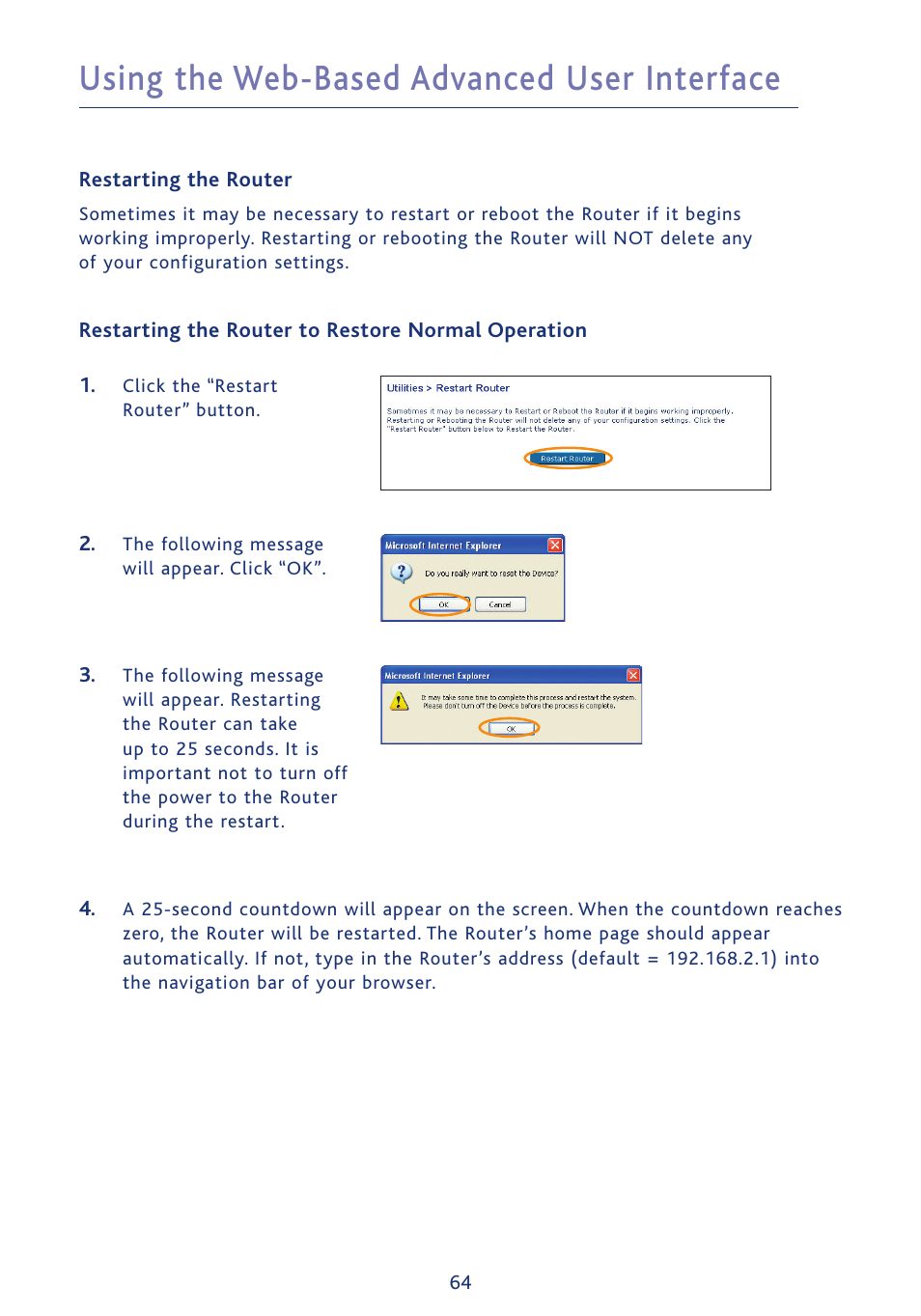 Using the web-based advanced user interface | Ativa AWGR54 User Manual | Page 66 / 106