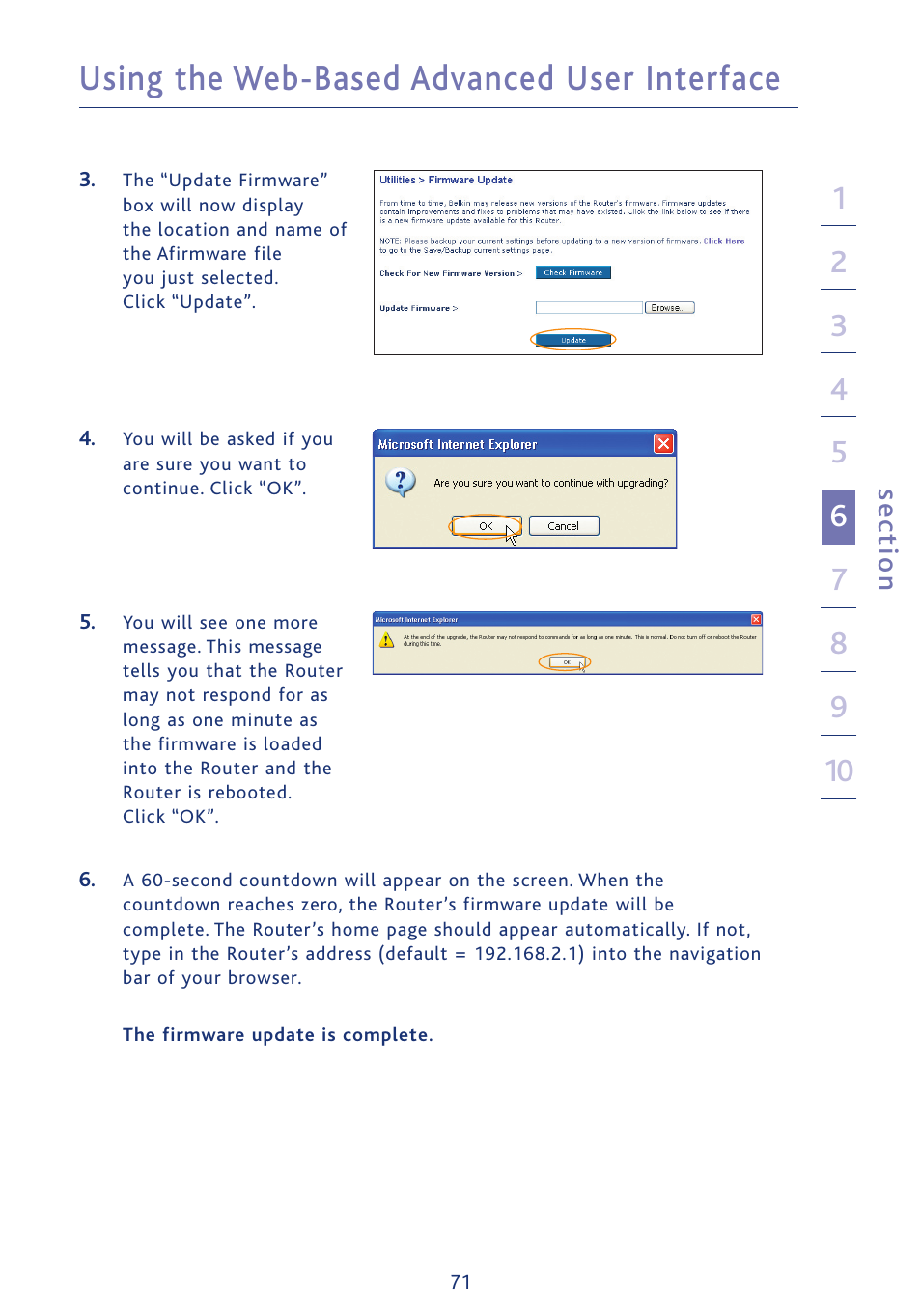 Using the web-based advanced user interface | Ativa AWGR54 User Manual | Page 73 / 106