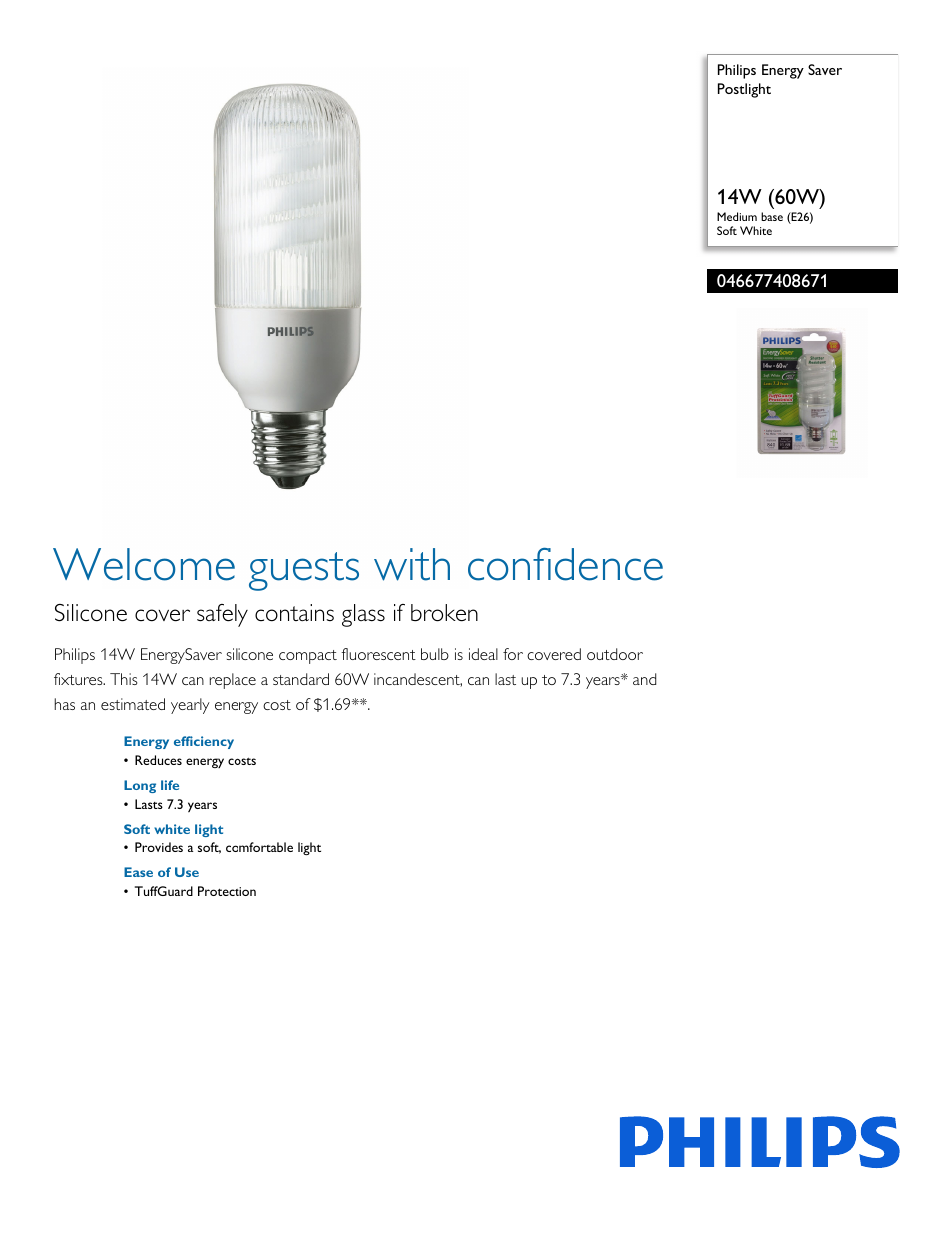 Philips 046677408671 User Manual | 2 pages