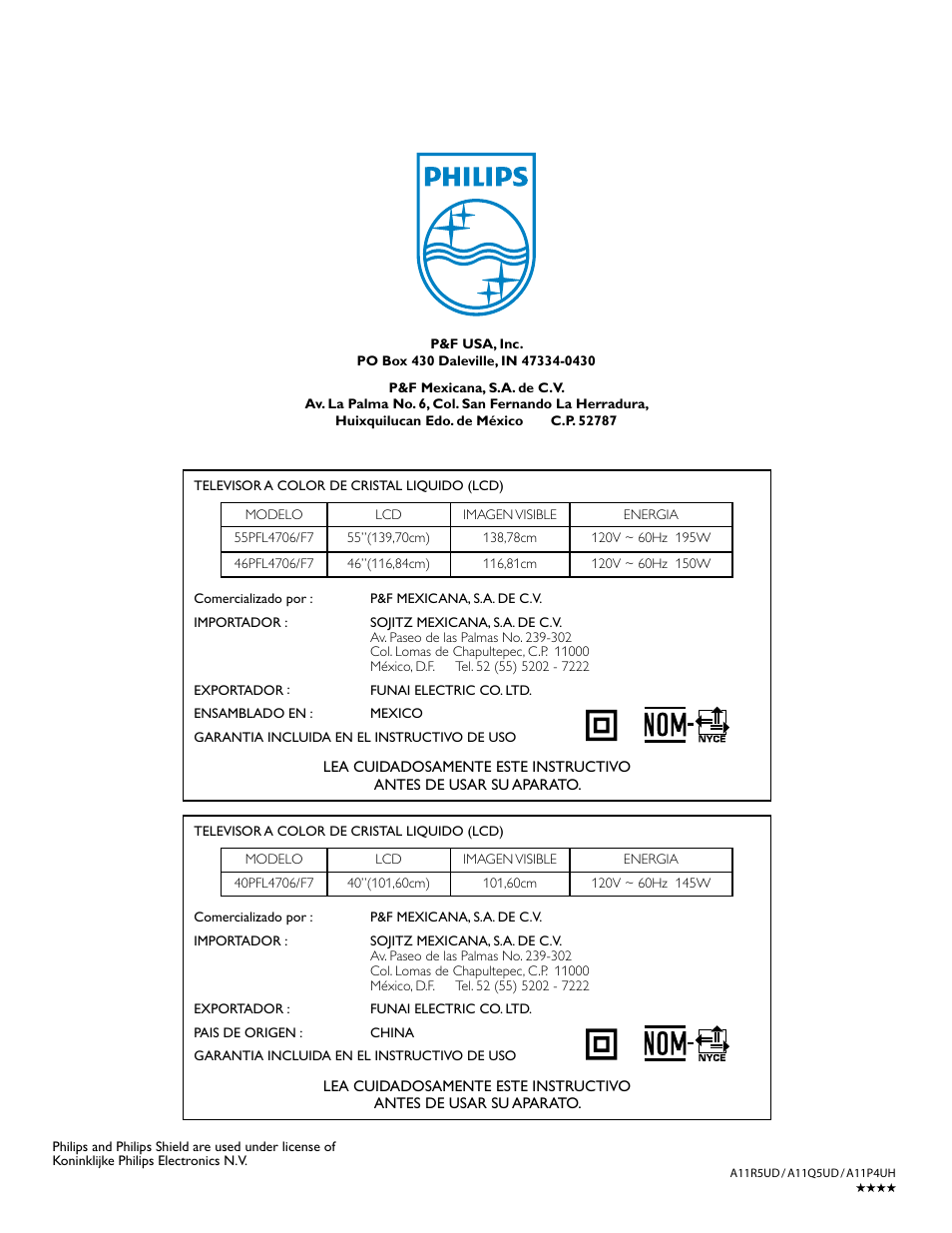 Philips 46PFL4706-F7 User Manual | Page 54 / 54