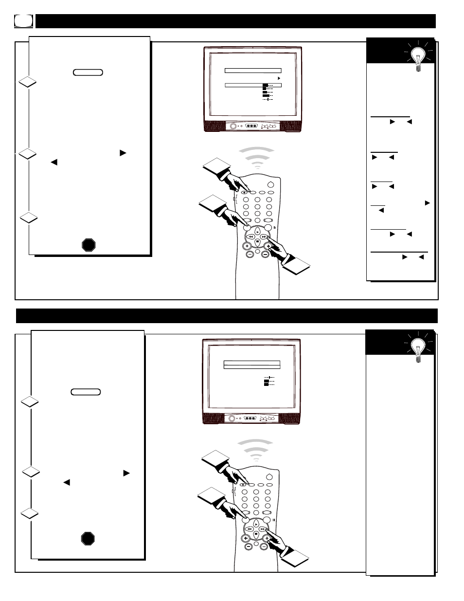 Tv c, Sap c, Ow to | Djust the, Olor, Sing the, Tereo, Ontrols, Or left, Stop | Philips PA9019C199 User Manual | Page 14 / 36