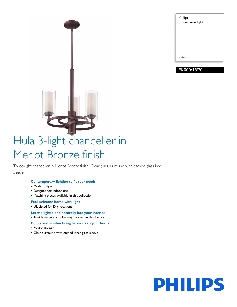 Philips FK0001870 User Manual | 2 pages
